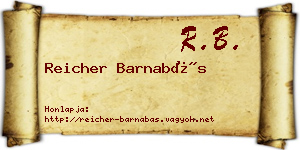 Reicher Barnabás névjegykártya